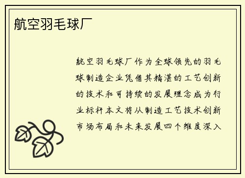 航空羽毛球厂